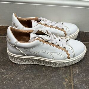 See by Chloe white leather sneakers sz 38/8